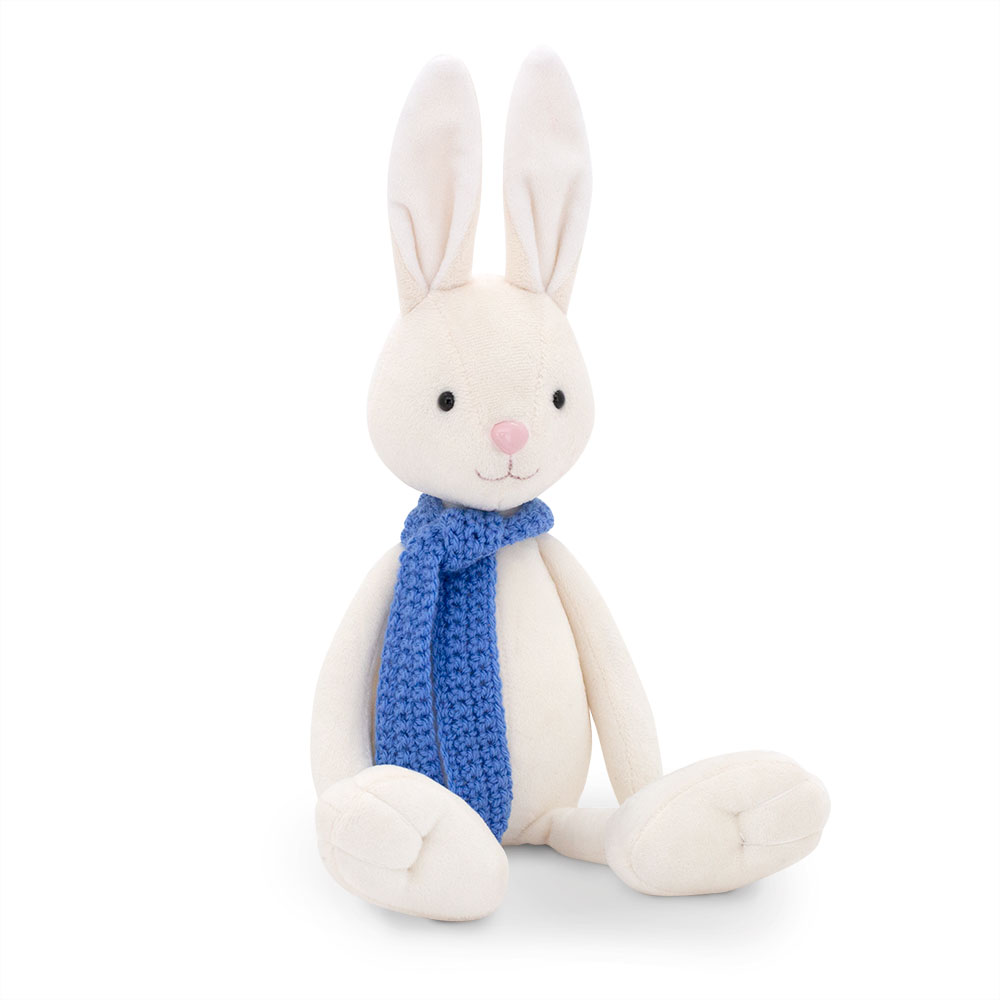 картинка 2313-189/20 Кролик Макс в синем шарфике 20 см от магазина KidParade  